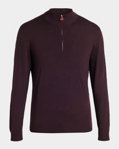 Kiton Men & Apos;s Wool Mock Turtleneck Sweater In Purple