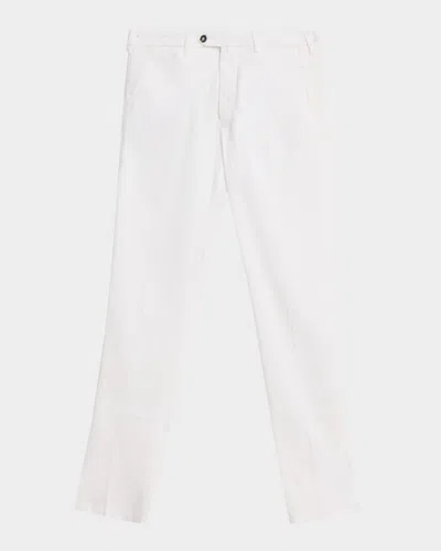 Kiton Men & Apos;s Wool Slim Flat-front Trousers In White