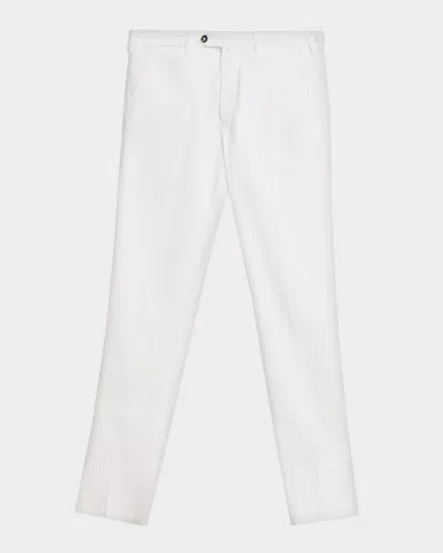 Kiton Men & Apos;s Wool Slim Flat-front Trousers In White
