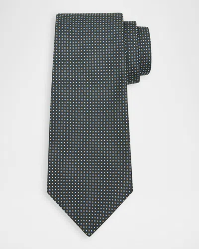 Kiton Men & Apos;s Woven Micro-geometric Silk Seven-fold Tie In N/d