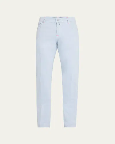 Kiton Men's Baby Blue Straight-leg Jeans