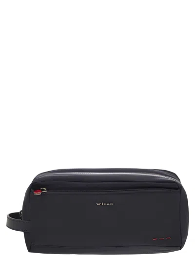 Kiton Beauty Case With Logo And Lettering In Black