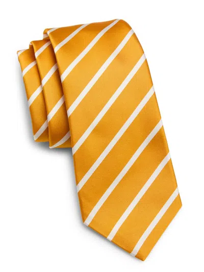 Kiton Men's Bold Striped Silk Tie In Orange