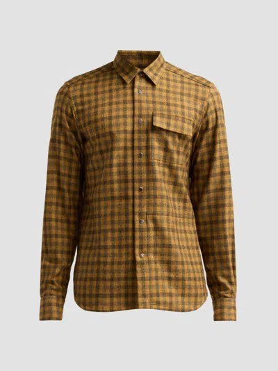 Kiton Men's Buba Plaid Cashmere Snap-front Shirt In Brown