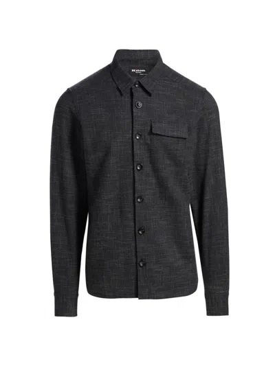 Kiton Men's Buba Pocket Shirt In Black