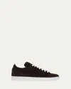 Kiton Men's Calf Suede Low-top Sneakers In Dark Brown