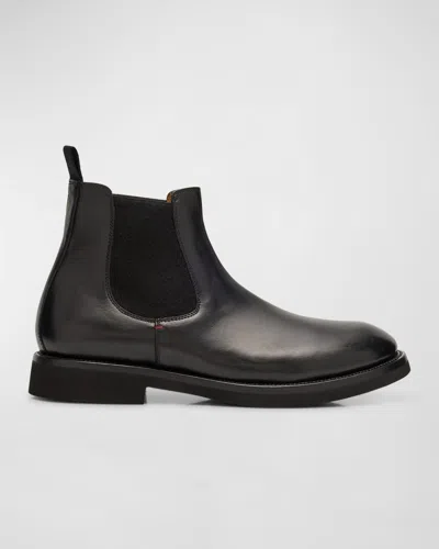 Kiton Men's Calfskin Chelsea Boots In Blk