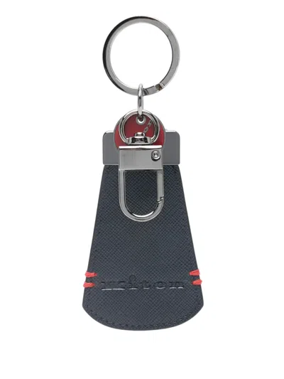 Kiton Calfskin Key Ring In Black