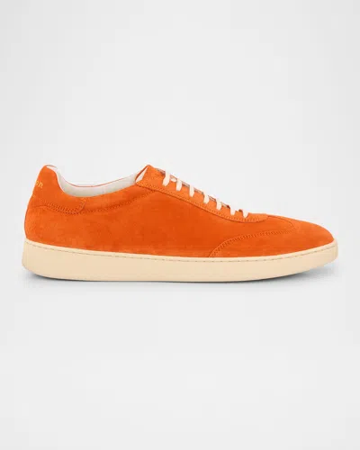 Kiton Men's Calfskin Low-top Sneakers In Orng
