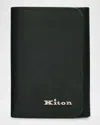 Kiton Men's Calfskin Trifold Wallet In Green