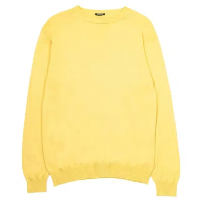 Pre-owned Kiton Men's Cashmer Silk Sweater L In Yellow