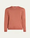 KITON MEN'S CASHMERE AND LINEN CREWNECK SWEATER