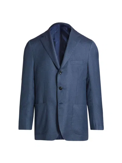Kiton Men's Cashmere-blend Two-button Dinner Jacket In Blue
