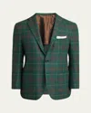 Kiton Men's Cashmere Blend Windowpane Three-button Sport Coat In Multi