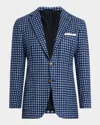 Kiton Men's Cashmere Large Houndstooth Sport Coat In Blu