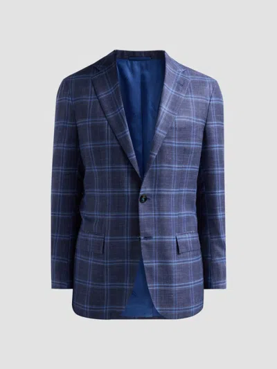 Kiton Men's Cashmere Plaid Single-breasted Sport Coat In Blue