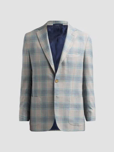 Kiton Men's Cashmere Plaid Two-button Sport Coat In Gray