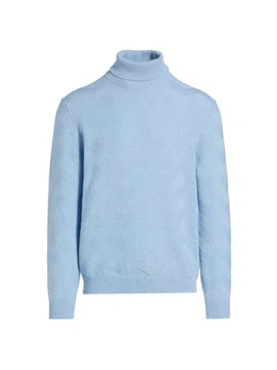 Kiton Men's Cashmere Turtleneck Sweater In Sky Blue