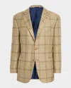 Kiton Men's Checked Cashmere Single-breasted Jacket In Brown