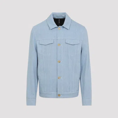 Kiton Jacket Collared Design Chest Pockets Long Sleeves In Blue
