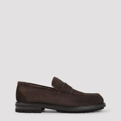 Kiton Men's Classic Leather Loafers In Brown