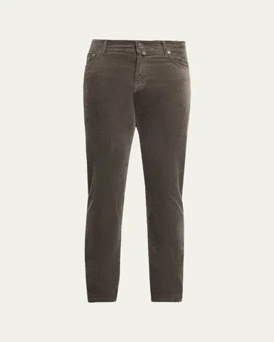 Kiton Men's Corduroy Straight Fit Five-pocket Pants In Brown