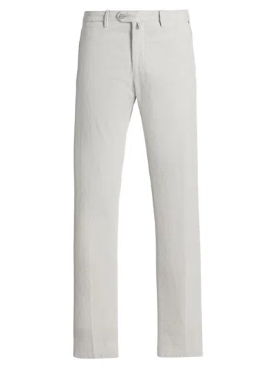 Kiton Men's Corduroy Tapered-leg Trousers In Gray