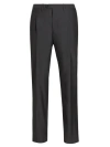 Kiton Men's Cotton Crease-front Trousers In Grey