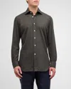 KITON MEN'S COTTON FLANNEL CASUAL BUTTON-DOWN SHIRT