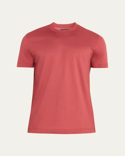 Kiton Men's Cotton Jersey Crewneck T-shirt In Burgundy