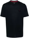 Kiton Flocked-logo Cotton T-shirt In Navy