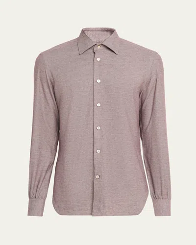 Kiton Men's Cotton Micro-check Classic Fit Sport Shirt In Multi