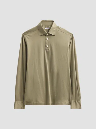 Kiton Men's Cotton Piqué Polo Shirt In Green