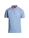 Kiton Men's Cotton Polo Shirt In Azure