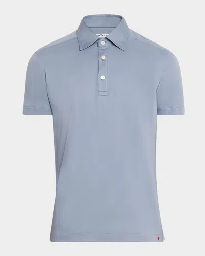 Kiton Men's Cotton Polo Shirt In Gry