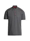 Kiton Men's Cotton Polo Shirt In Medium Grey