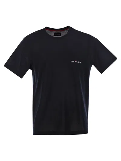 Kiton Men Cotton T-shirt With Logo