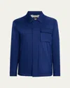 Kiton Men's Covered-zip Shirt Jacket In Blue