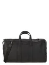 Kiton Nylon Duffle Bag With Leather Inserts In Black