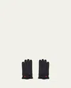 Kiton Men's Deerskin Leather Gloves In Black