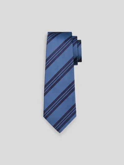 Kiton Men's Diagonal Stripe Silk Tie In Blue
