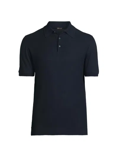 Kiton Diamond Weave Polo Shirt In Blue
