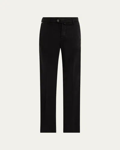 Kiton Men's Elastic-waistband Straight Fit Pants In Black