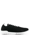 Kiton Men Embroidered Sneakers In Black