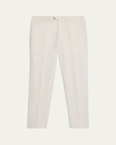 Kiton Men's Flat-front Twill Pants In Lt Gry