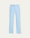 Kiton Men's Flat-front Twill Pants In Blue