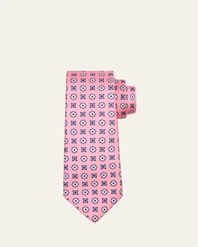 Kiton Men's Floral And Medallion Silk Tie In Pink