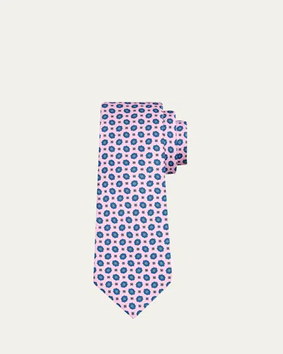 Kiton Men's Floral Geometric Silk 7-fold Tie In Pink