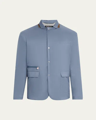 Kiton Men's Full-zip Blazer In Blue
