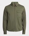 Kiton Men's Full-zip Blouson Jacket In Green